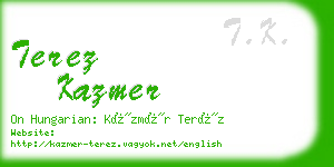 terez kazmer business card